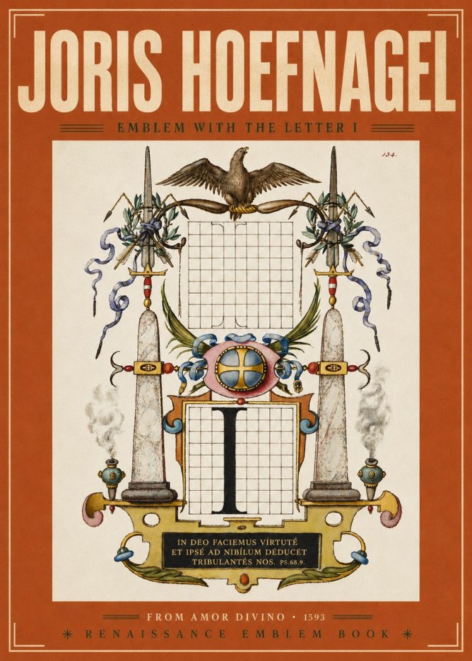 Joris Hoefnagel Ornamental Design with Dedicatory Inscription No6 - Plakat