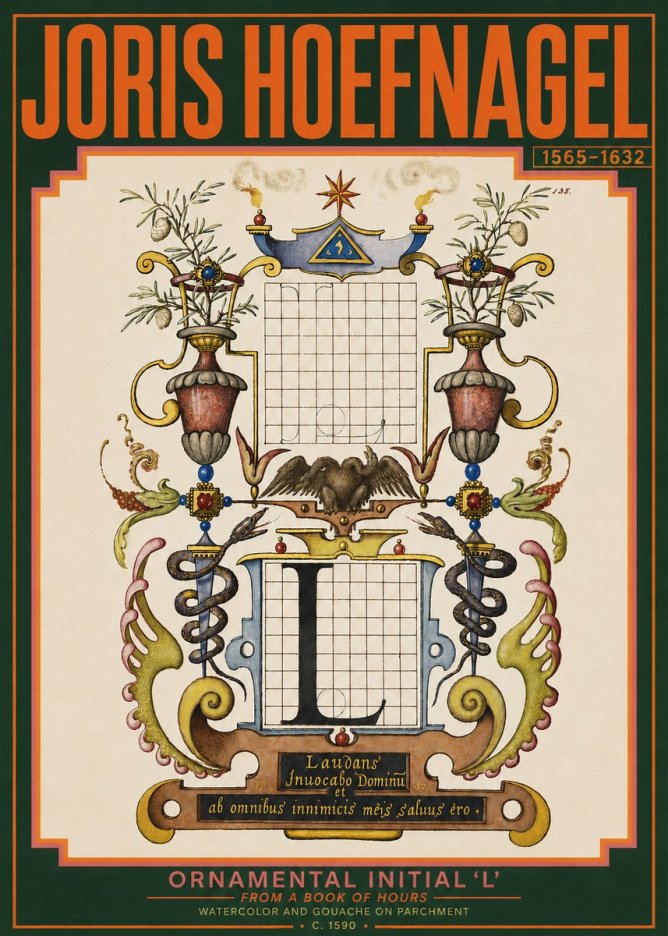 Joris Hoefnagel Ornamental Initial 'L' No3 - Plakat