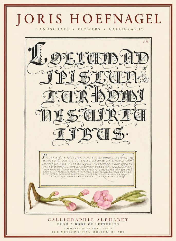 Joris Hoefnagel Calligraphic Alphabet from a Book of Lettering No1 - Plakat