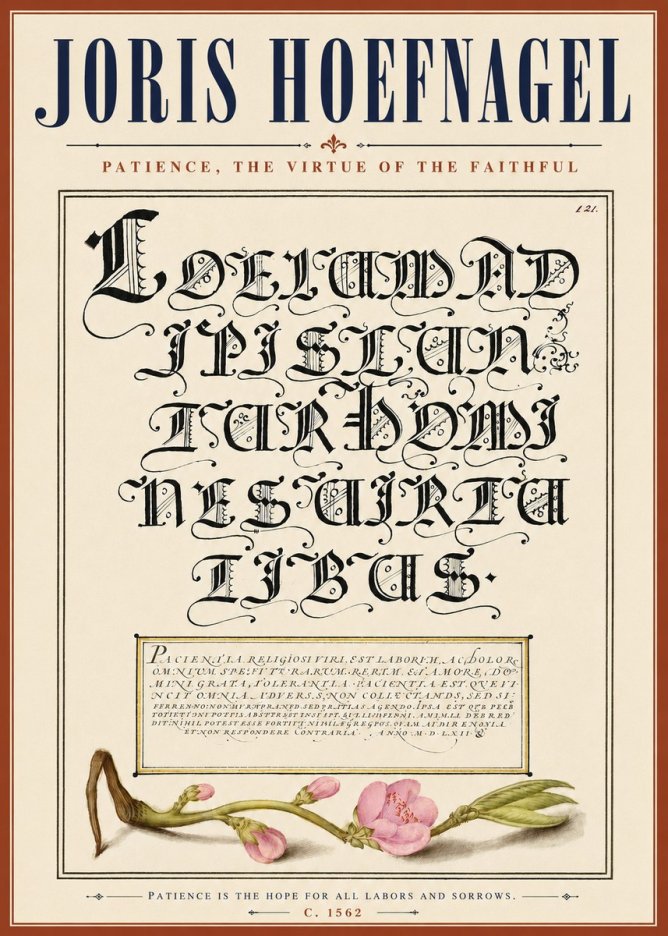 Joris Hoefnagel Calligraphic Alphabet from a Book of Lettering No6 - Plakat