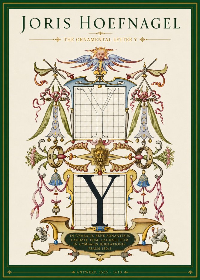 Joris Hoefnagel The Ornamental Letter Y No3 - Plakat