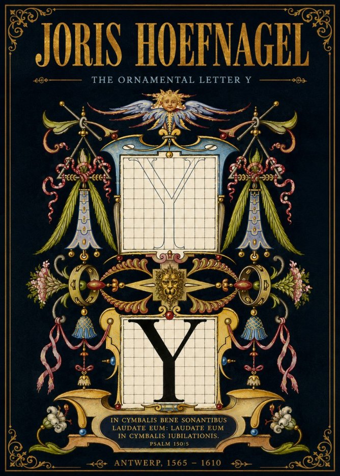 Joris Hoefnagel The Ornamental Letter Y No6 - Plakat