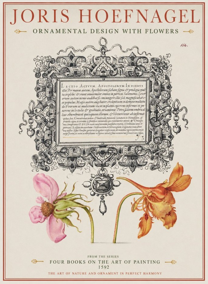 Joris Hoefnagel Ornament and Botanical Study No2 - Plakat
