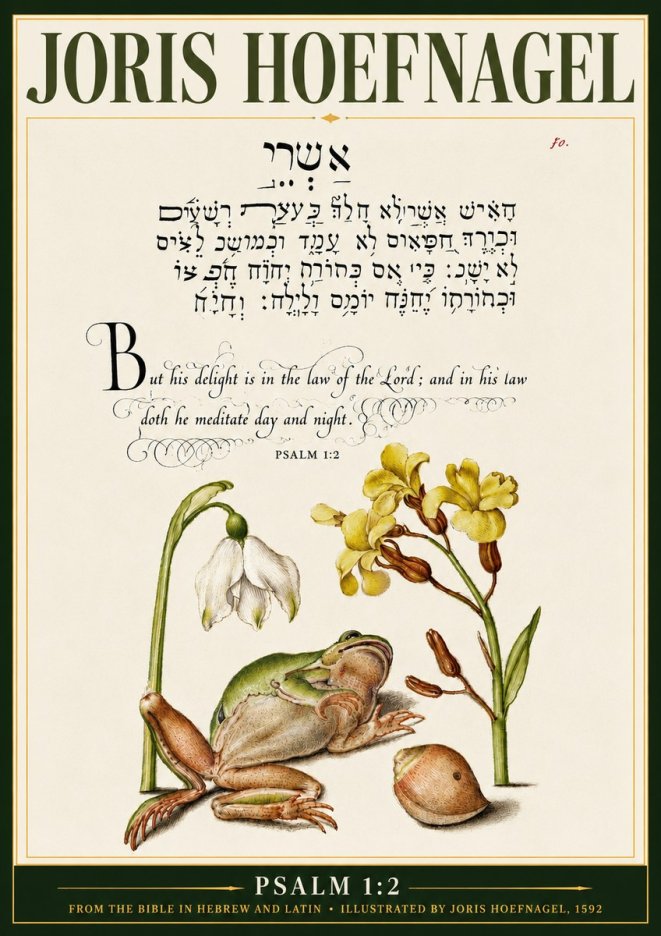 Joris Hoefnagel Psalm 1:2 No3 - Plakat