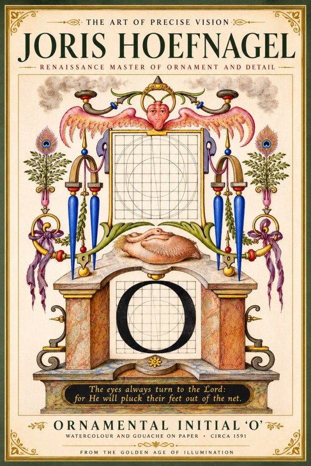 Joris Hoefnagel Ornamental Initial 'O' No5 - Plakat