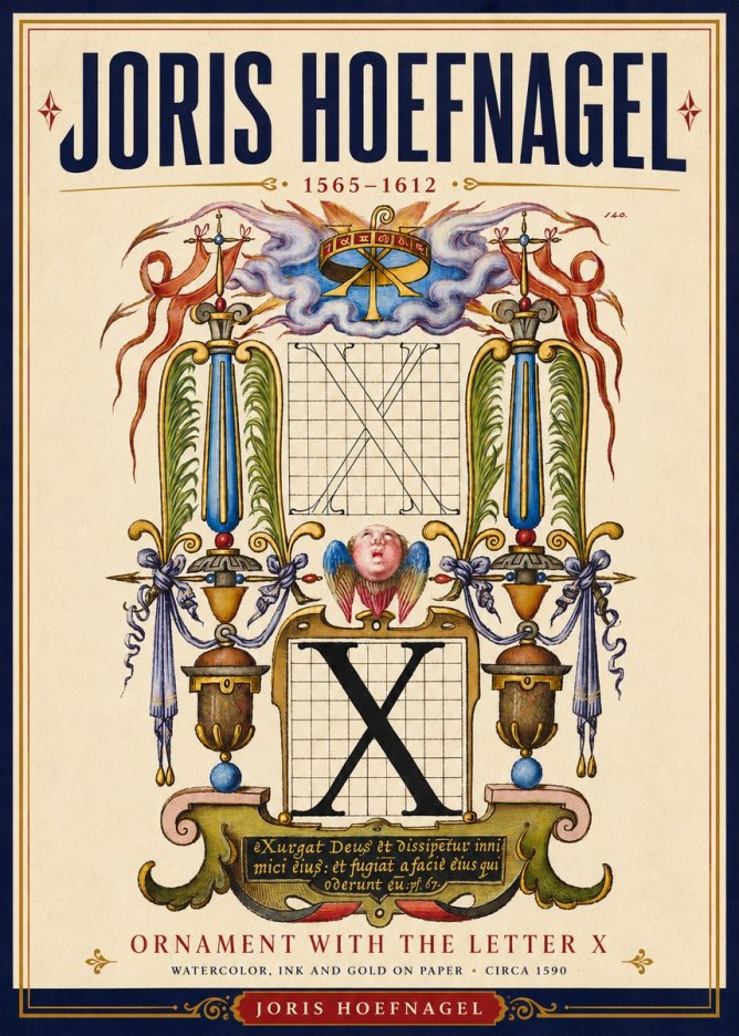 Joris Hoefnagel Ornament with the Letter X No4 - Plakat