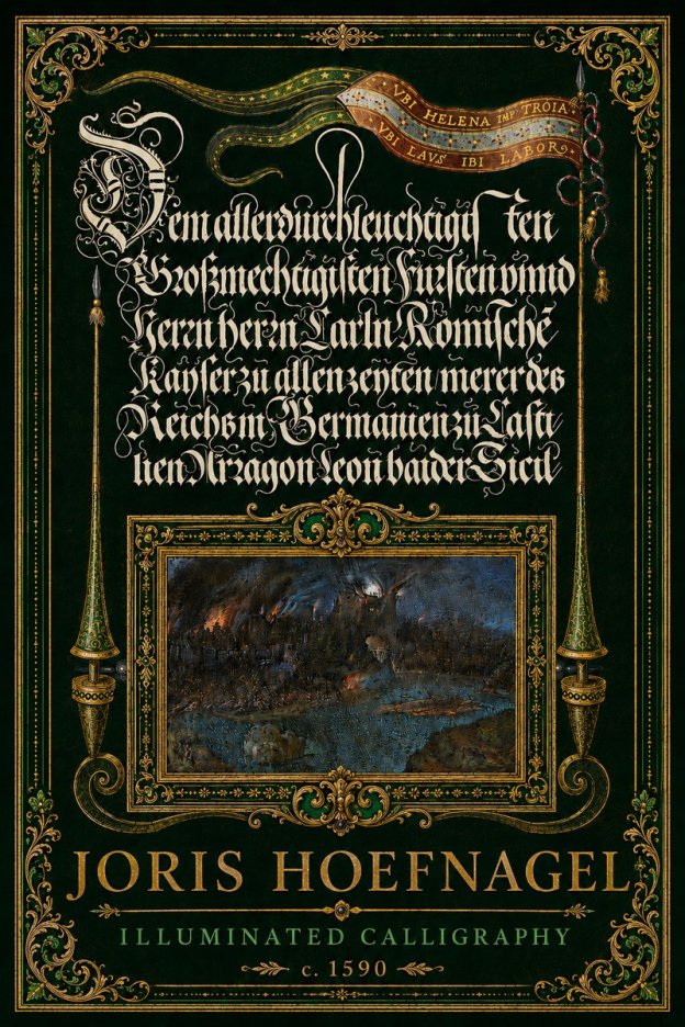 Joris Hoefnagel Illuminated Calligraphy No6 - Plakat