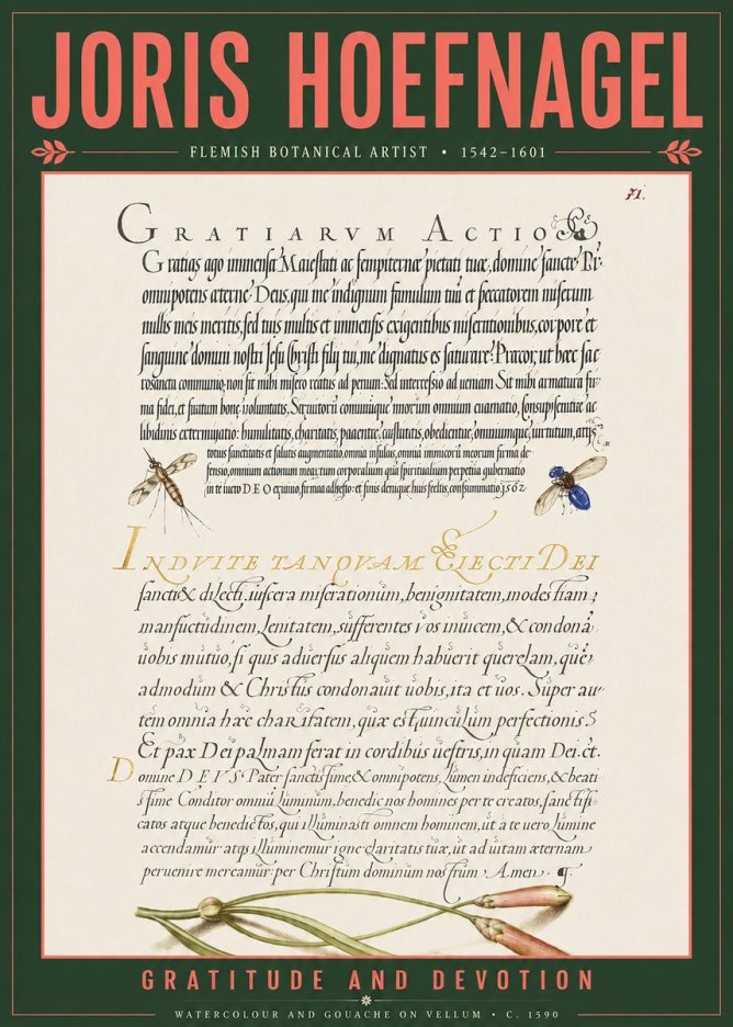 Joris Hoefnagel Thanksgiving to God • Institute for Botanical Studies No5 - Plakat