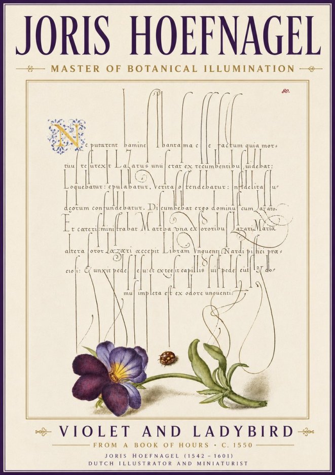 Joris Hoefnagel Violet and Ladybird No6 - Plakat