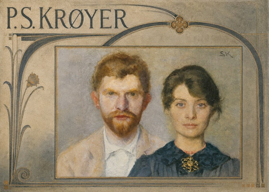 P.S. Krøyer Self-portrait with Marie Krøyer No5 - Plakat