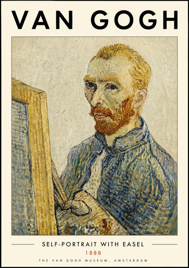 Van Gogh Self-portrait with Easel I No4 - Plakat