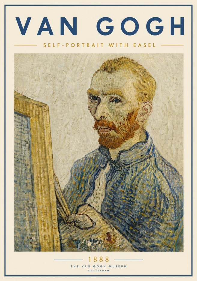 Van Gogh Self-portrait with Easel I No6 - Plakat