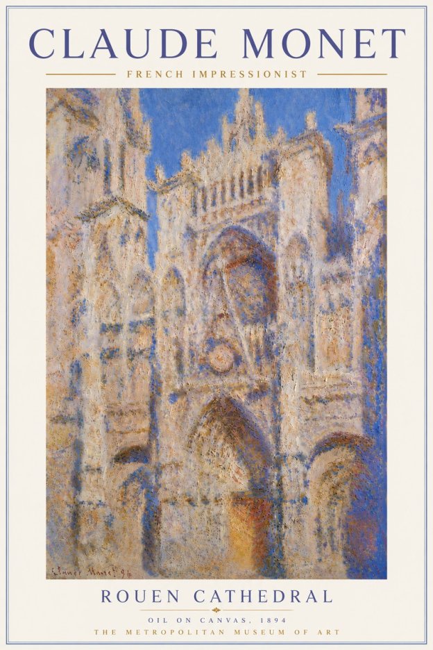 Monet Rouen Cathedral No6 - Plakat