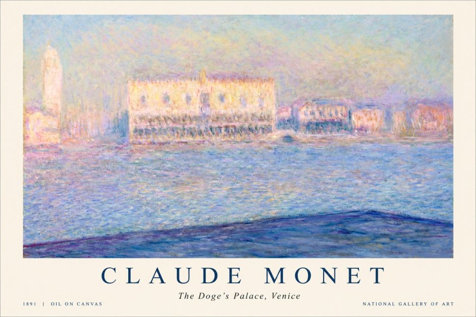 Monet The Doge's Palace, Venice No1 - Plakat