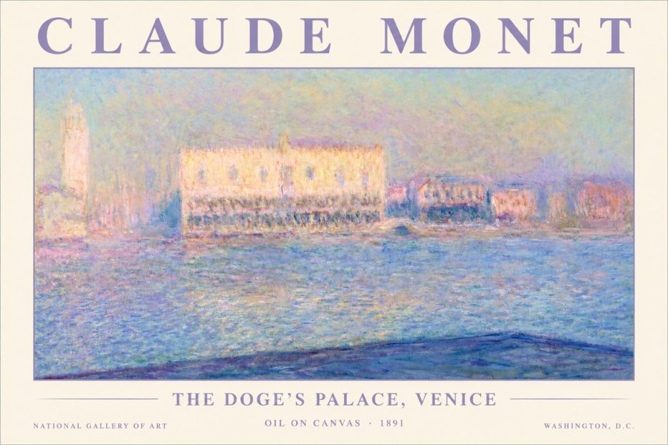 Monet The Doge's Palace, Venice No3 - Plakat