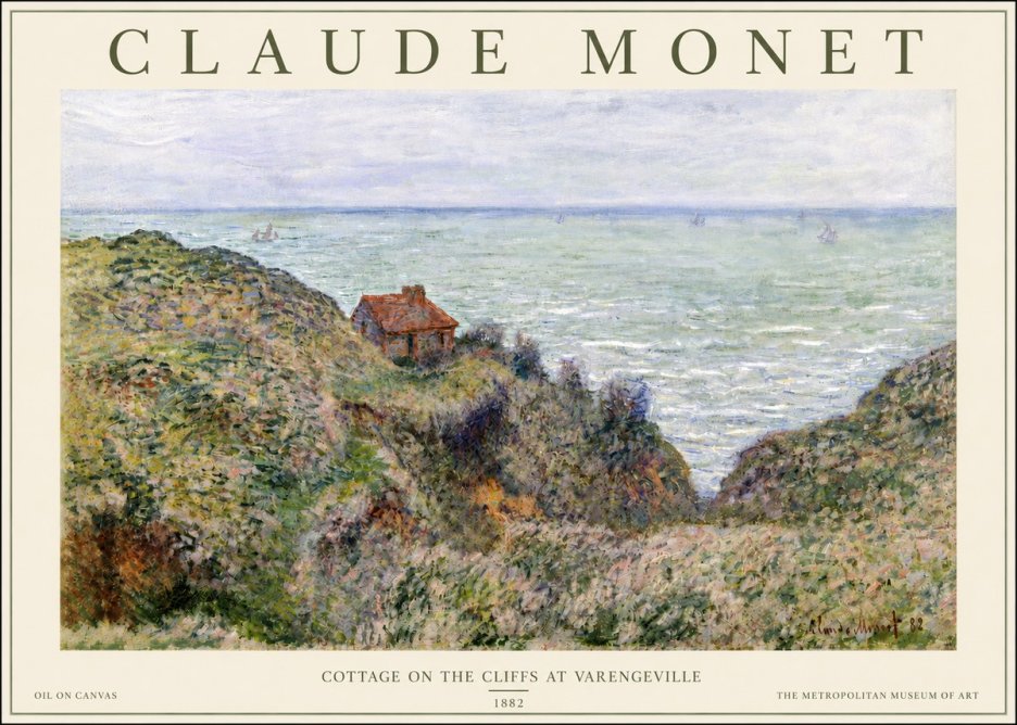 Monet Cottage on the Cliffs at Varengeville No3 - Plakat