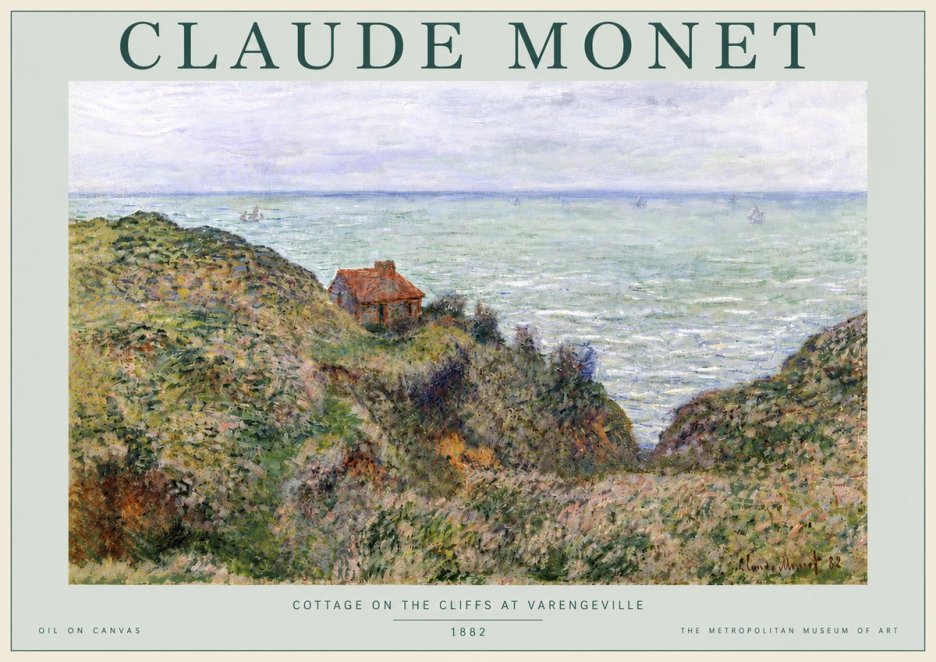 Monet Cottage on the Cliffs at Varengeville No4 - Plakat