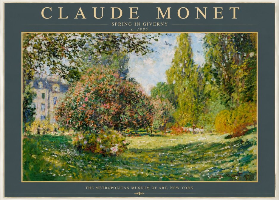 Monet Spring in Giverny No4 - Plakat