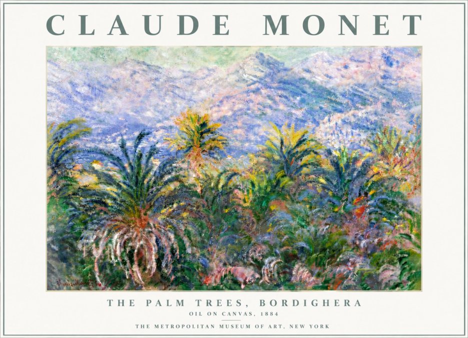 Monet The Palm Trees, Bordighera No6 - Plakat