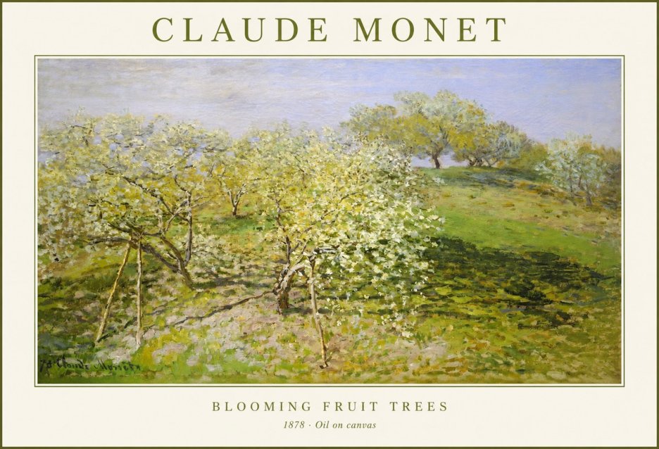 Monet Blooming Fruit Trees No1 - Plakat