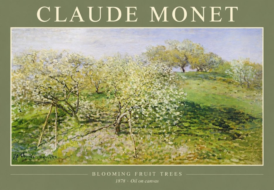 Monet Blooming Fruit Trees No3 - Plakat
