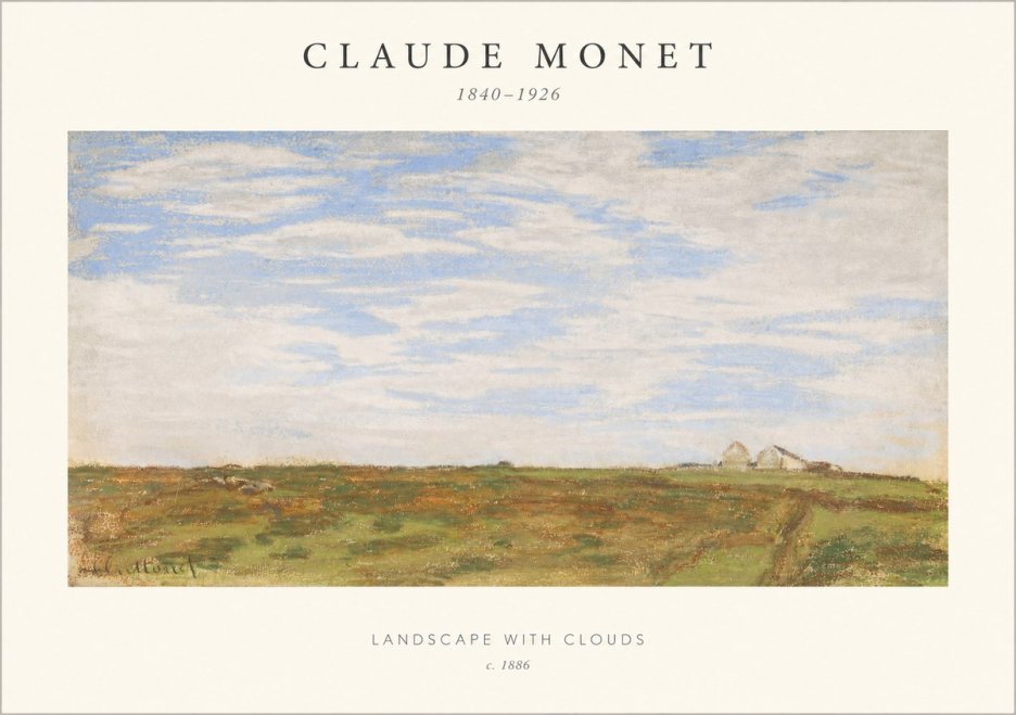 Monet Landscape with Clouds No1 - Plakat