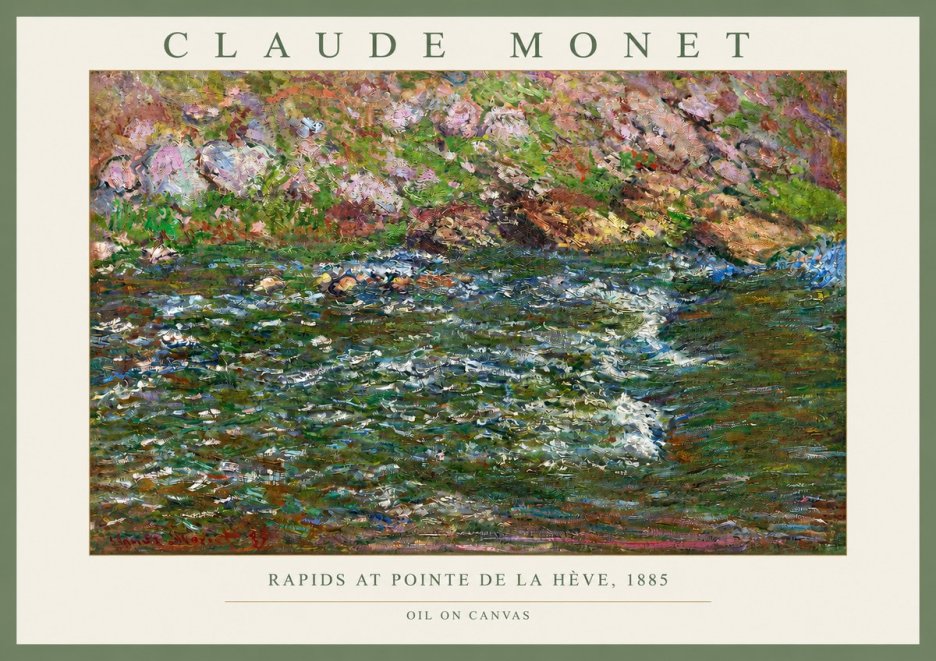 Monet Rapids at Pointe De La Hève, 1885 No2 - Plakat