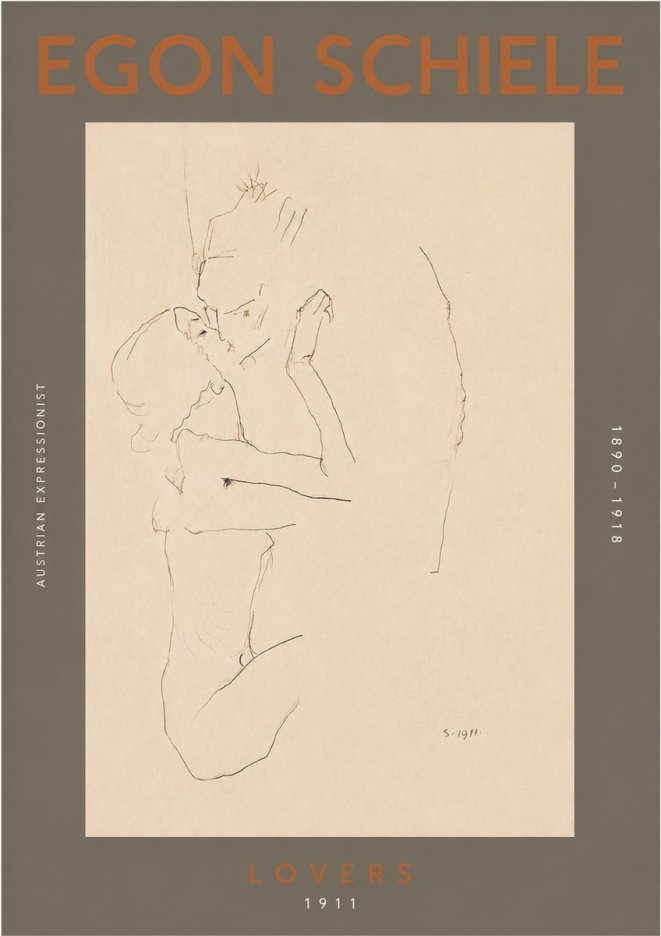 Schiele Lovers No4 - Plakat