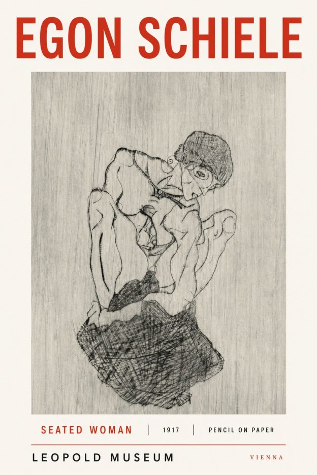 Schiele Seated Woman No3 - Plakat