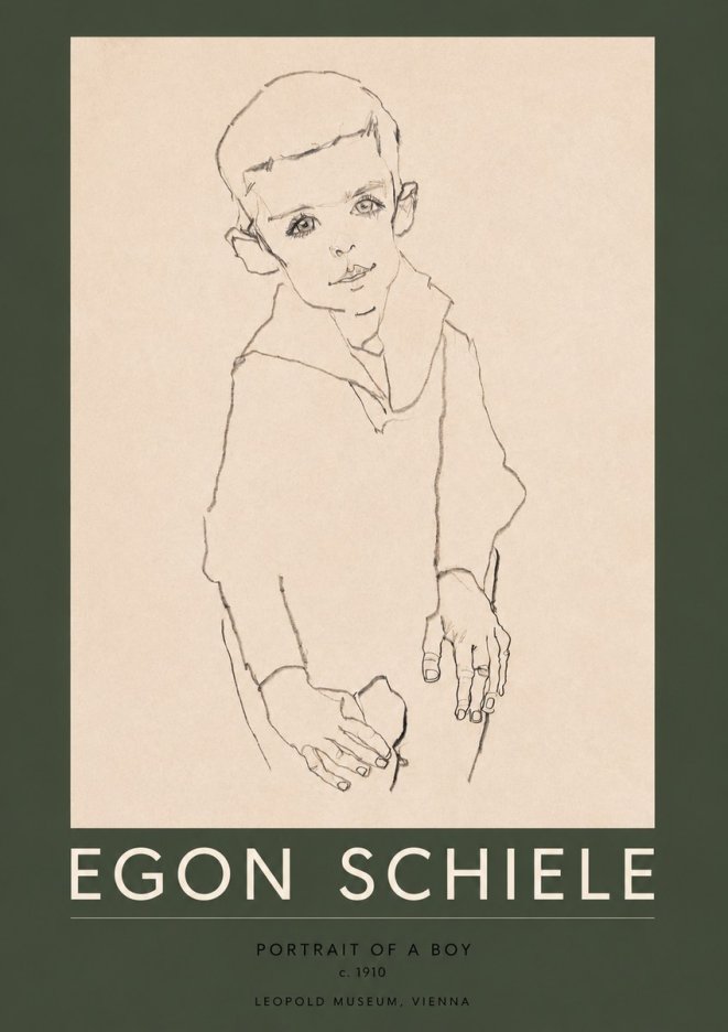 Schiele Portrait of a Boy No2 - Plakat