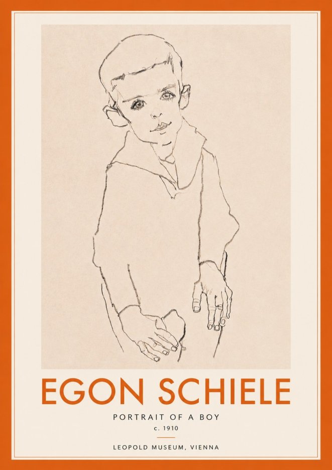 Schiele Portrait of a Boy No4 - Plakat