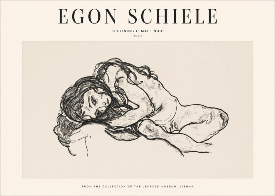 Schiele Reclining Female Nude No1 - Plakat