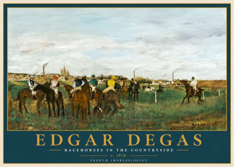 Edgar Degas Racehorses in the Countryside No6 - Plakat