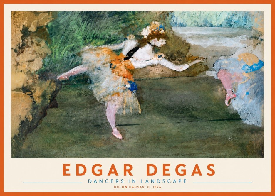 Edgar Degas Dancers in Landscape I No3 - Plakat
