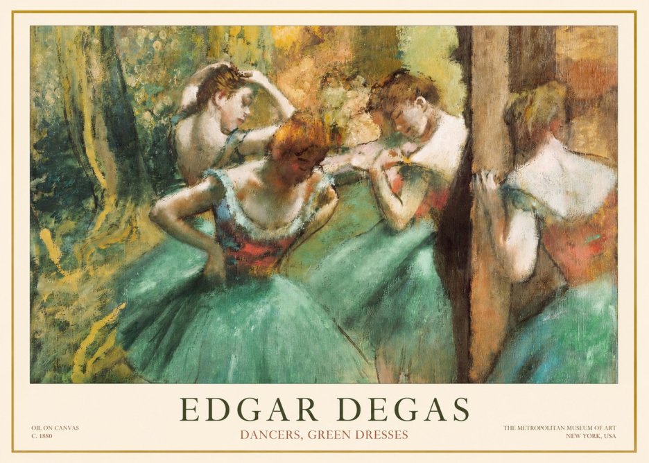 Edgar Degas Dancers, Green Dresses No1 - Plakat