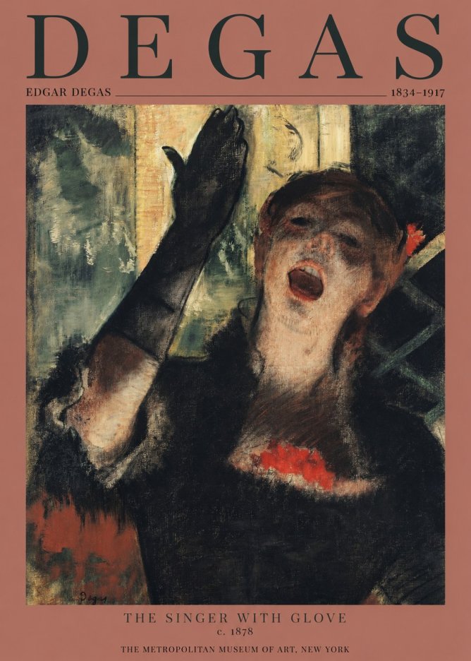 Edgar Degas The Singer with Glove No1 - Plakat