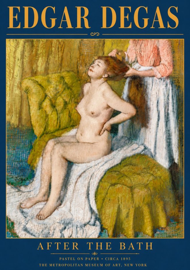 Edgar Degas After the Bath III No6 - Plakat
