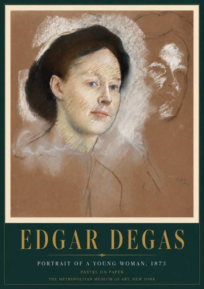Edgar Degas Portrait of a Young Woman No4 - Plakat