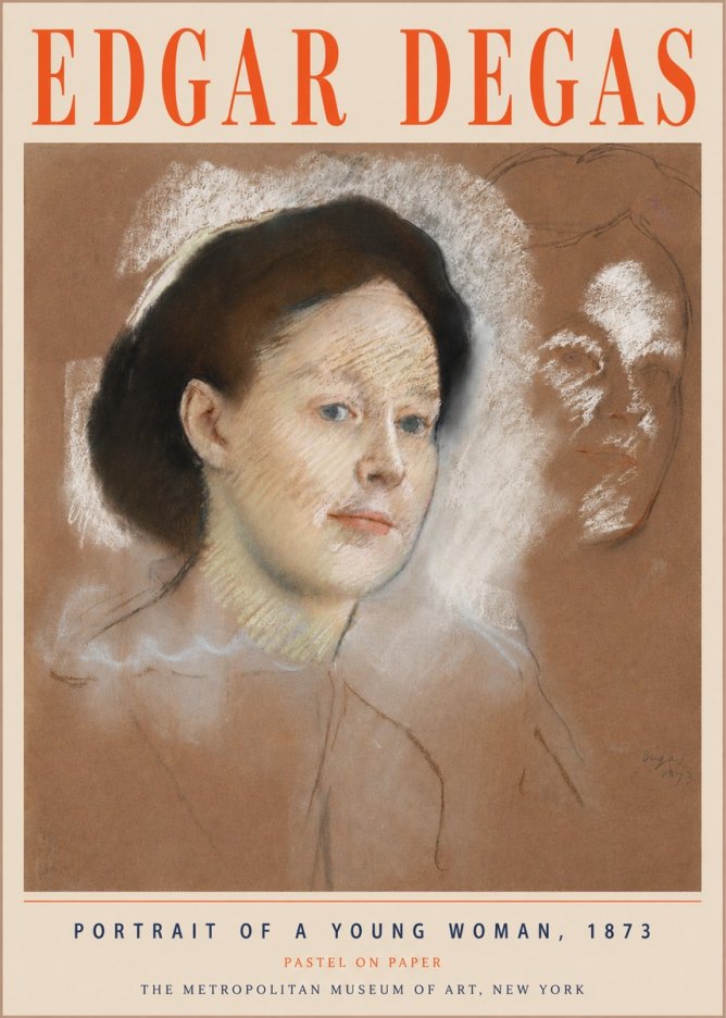Edgar Degas Portrait of a Young Woman No5 - Plakat
