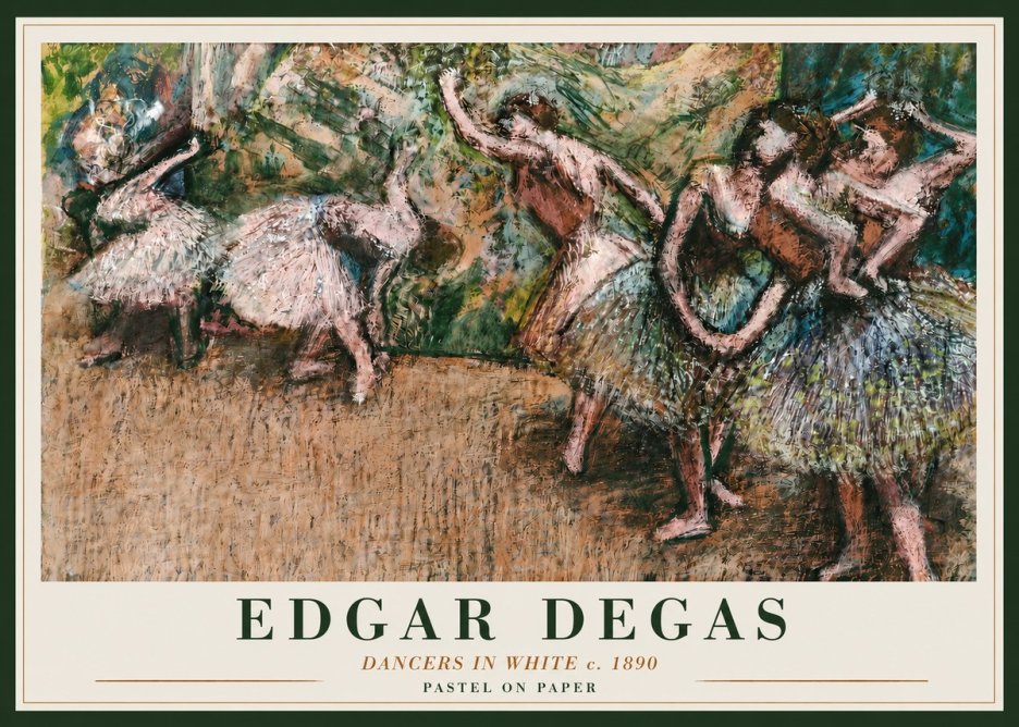 Edgar Degas Dancers in White C. 1890 No3 - Plakat