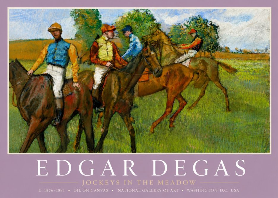 Edgar Degas Jockeys in the Meadow No3 - Plakat