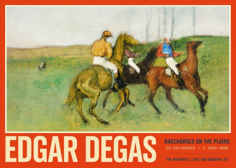 Edgar Degas Racehorses on the Plains No2 - Plakat