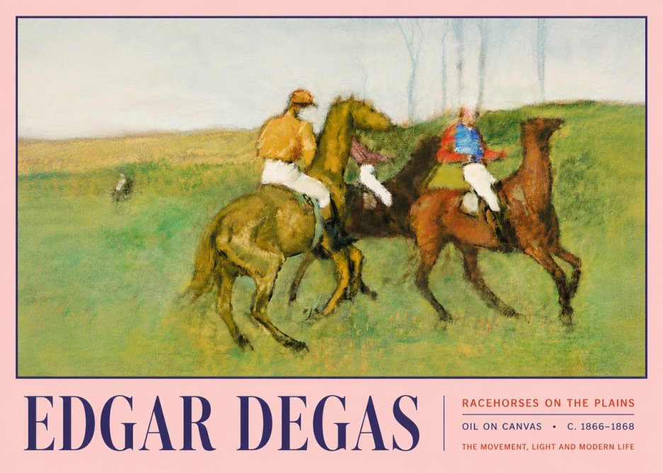 Edgar Degas Racehorses on the Plains No5 - Plakat
