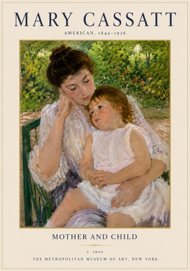 Mary Cassatt Mother and Child I No3 - Plakat