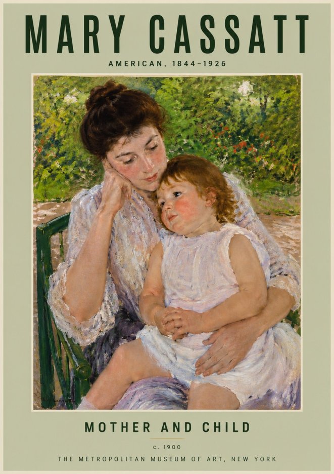 Mary Cassatt Mother and Child I No4 - Plakat