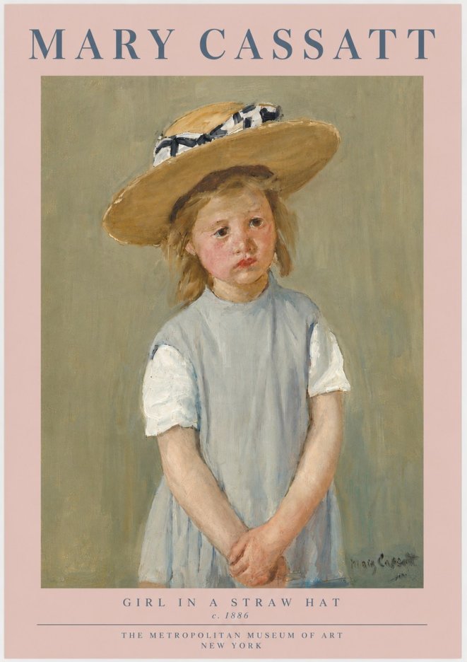 Mary Cassatt Girl in a Straw Hat No6 - Plakat
