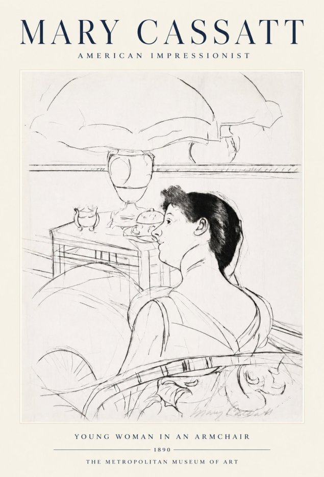 Mary Cassatt Young Woman in an Armchair No1 - Plakat