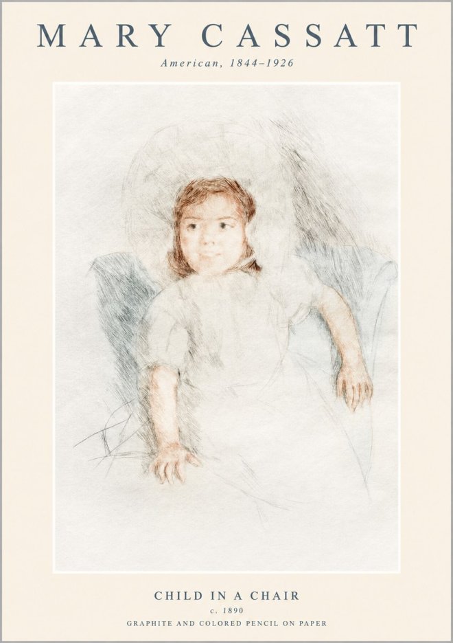 Mary Cassatt Child in a Chair No1 - Plakat