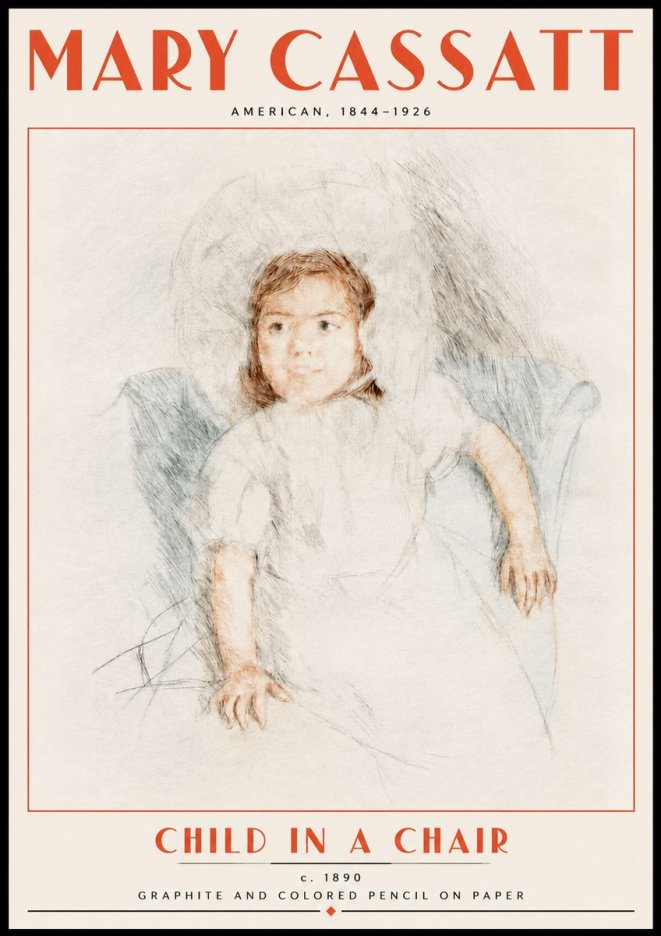 Mary Cassatt Child in a Chair No5 - Plakat