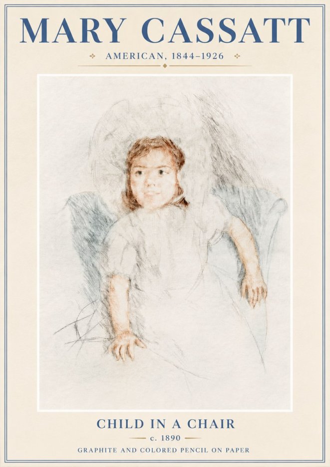 Mary Cassatt Child in a Chair No6 - Plakat
